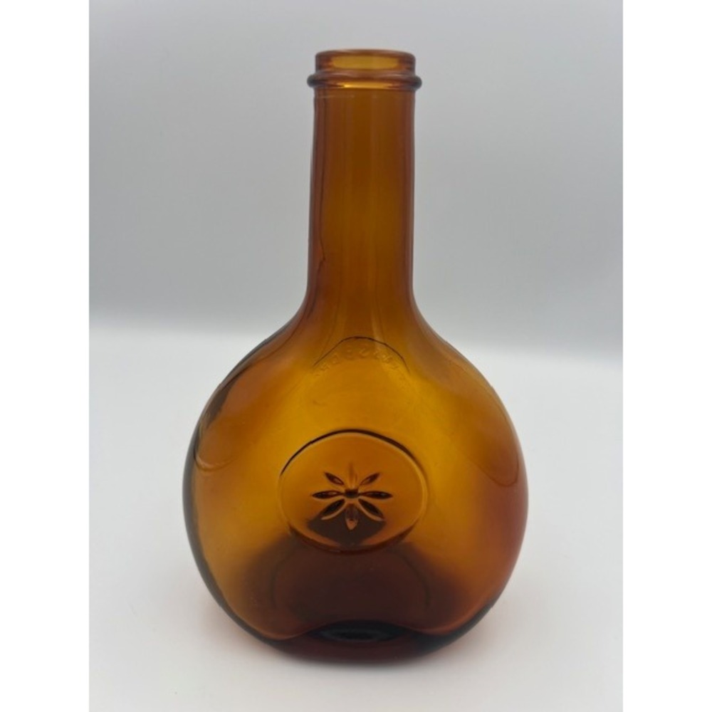 Vintage Nuline NJ Amber Glass Bottle Glassboro 1850 Embossed Flask 9 in